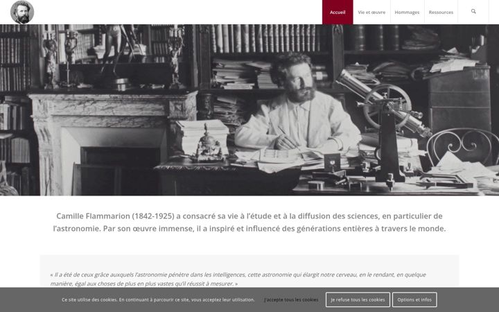 Skærmbillede af camille-flammarion.fr