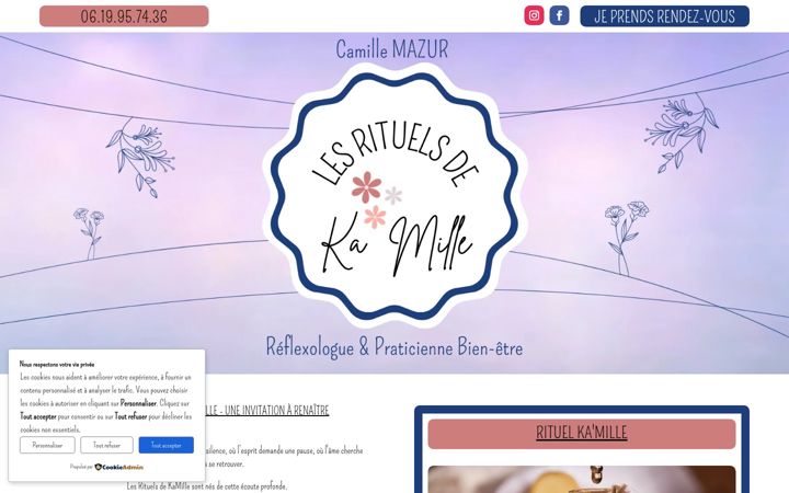 Kuvakaappaus sivustosta camille-mazur-reflexologue.fr