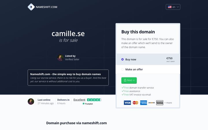 Screenshot of camille.se