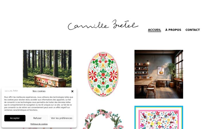 Kuvakaappaus sivustosta camillebretel.fr