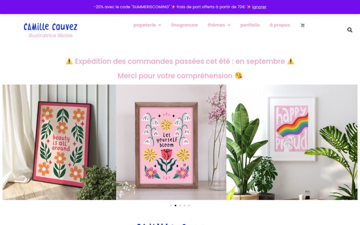 Screenshot of camillecauvez.com