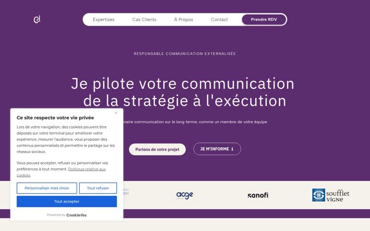 Screenshot of camilledelpino.com