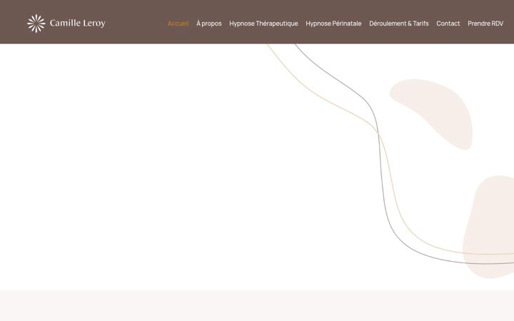 Kuvakaappaus sivustosta camilleleroy-hypnose.fr