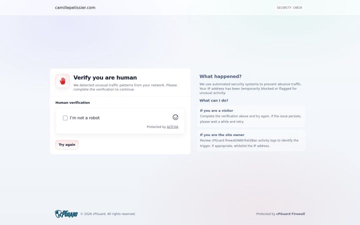 Screenshot of camillepelissier.com