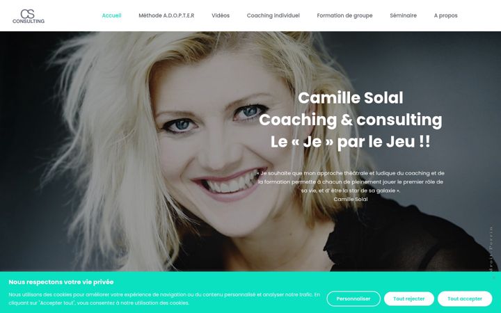 Kuvakaappaus sivustosta camillesolalconsulting.fr