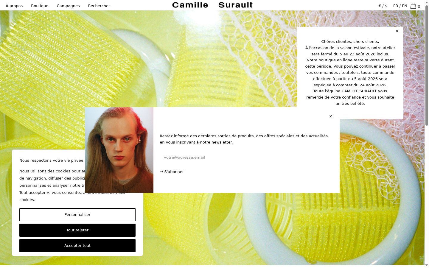 Screenshot of the consent banner shown before any interaction