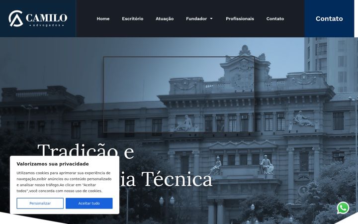 Screenshot stránky camilo.adv.br