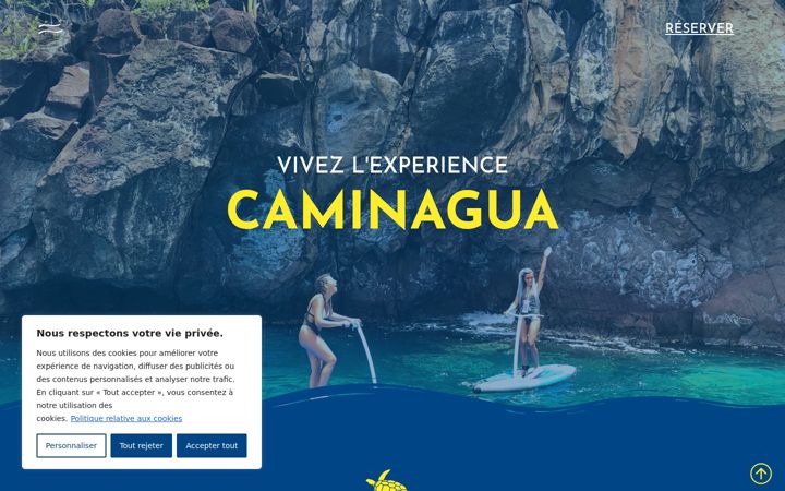 Kuvakaappaus sivustosta caminaguasteppaddle.fr
