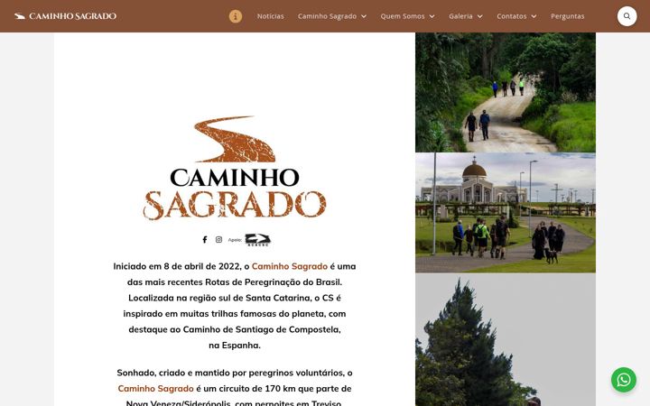 Screenshot ta' caminhosagrado.org