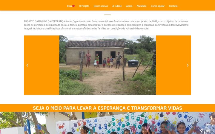 Screenshot of caminhosdaesperanca.org.br