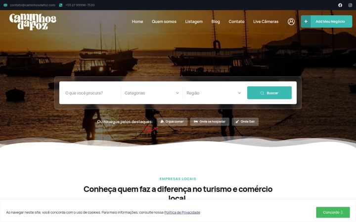 Screenshot of caminhosdafoz.com
