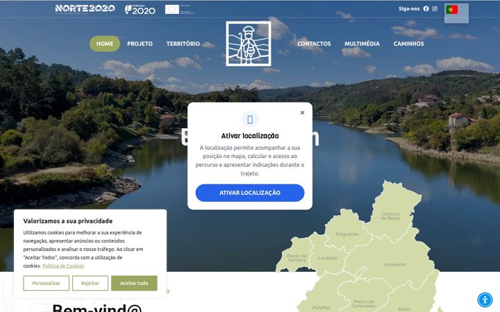 Screenshot stránky caminhosdeperegrinacao.pt