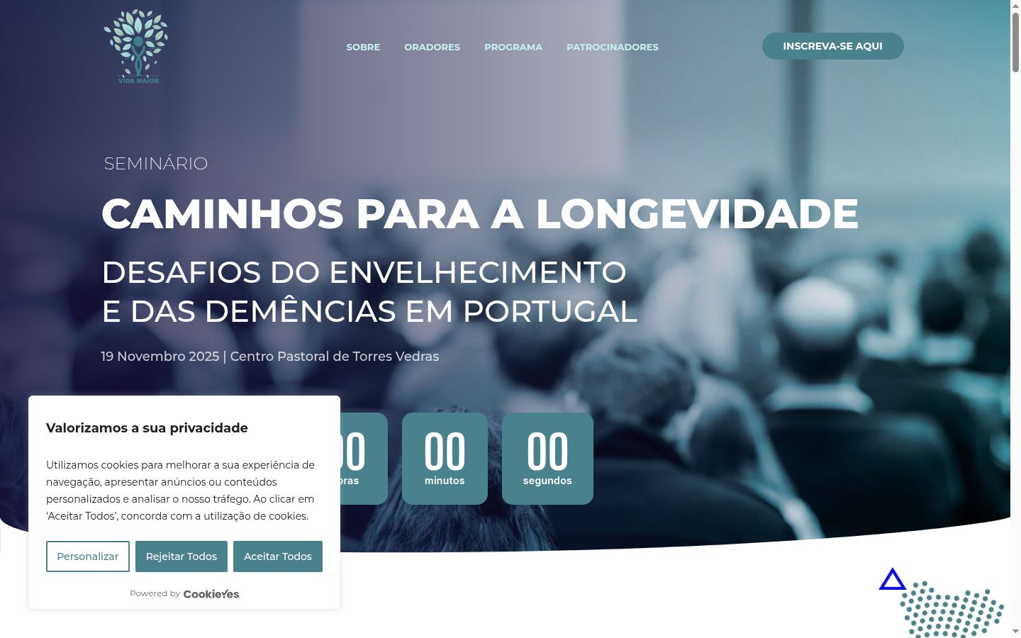 Screenshot of the consent banner shown before any interaction