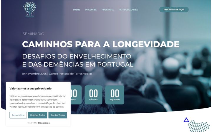 Screenshot of caminhoslongevidade.pt