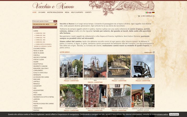 Screenshot of caminivecchioenuovo.it