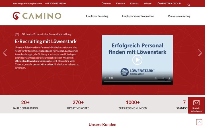 Screenshot of camino-agentur.de