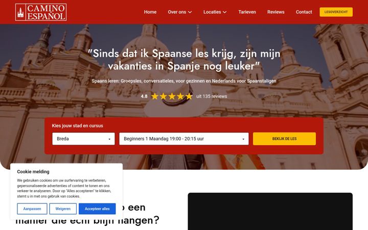 Screenshot di camino-espanol.nl
