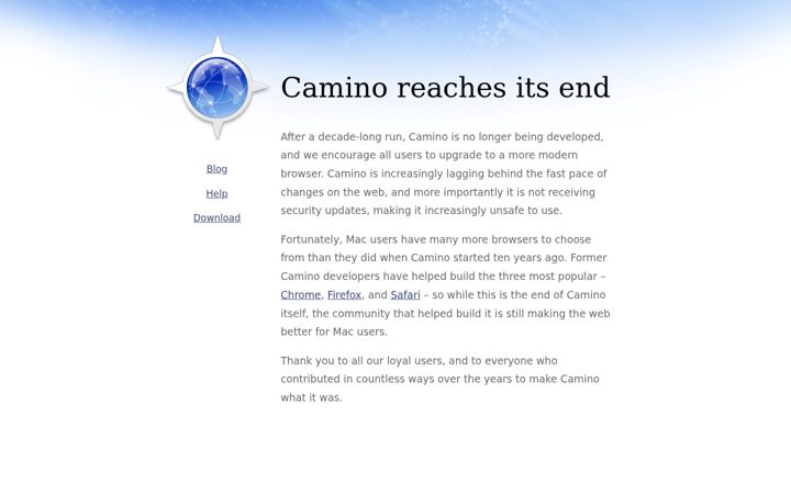 Screenshot of caminobrowser.org