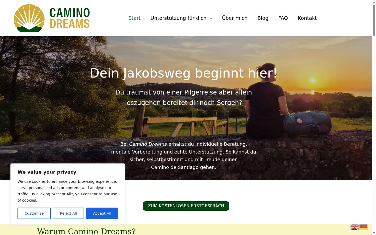 Sutikimo reklamjuostės, rodytos prieš bet kokią sąveiką, ekrano kopija