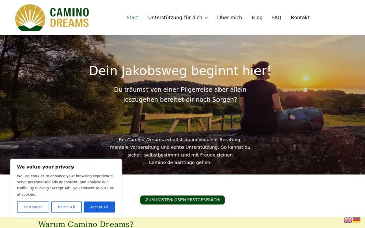 Screenshot of caminodreams.org