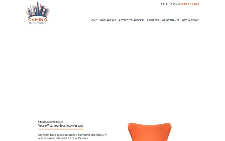 Screenshot of caminointeriors.co.uk