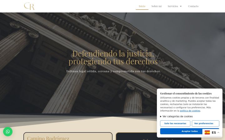 Screenshot of caminorodriguezabogada.com