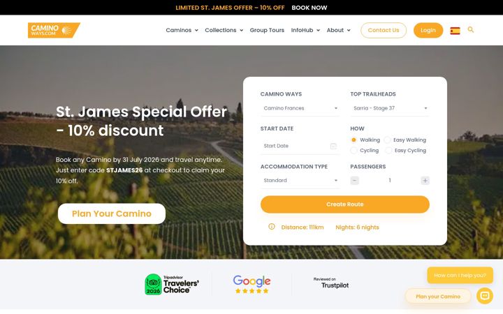 Screenshot of caminoways.com