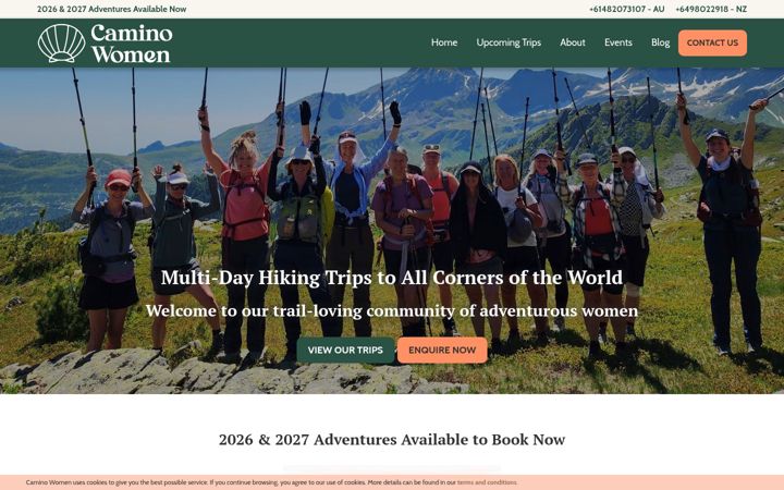 Skjámynd af caminowomen.com.au
