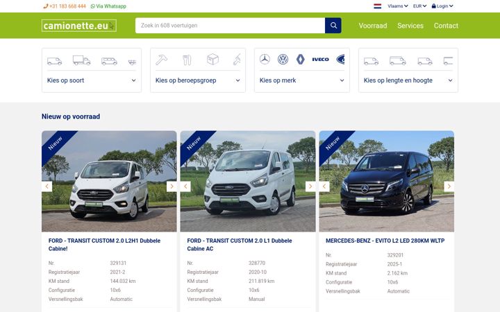 Screenshot of camionette.eu