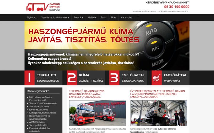 Ekraanipilt saidist camionexpress.hu