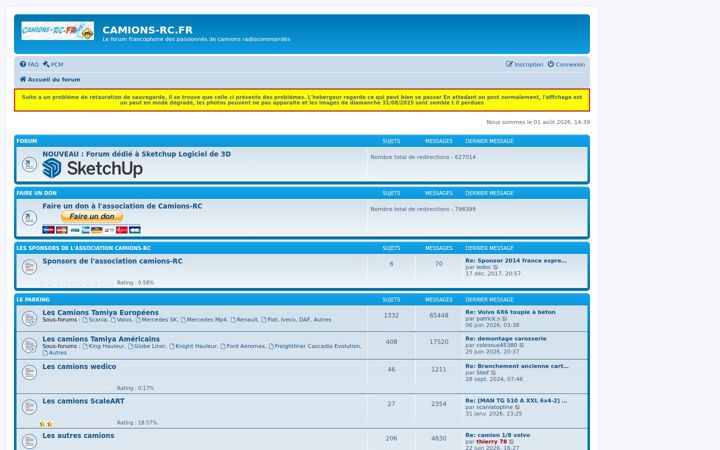 Screenshot of camions-rc.fr