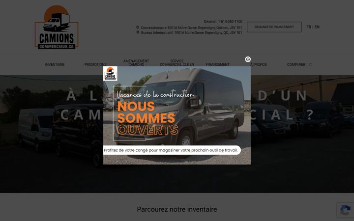 Screenshot of camionscommerciaux.ca