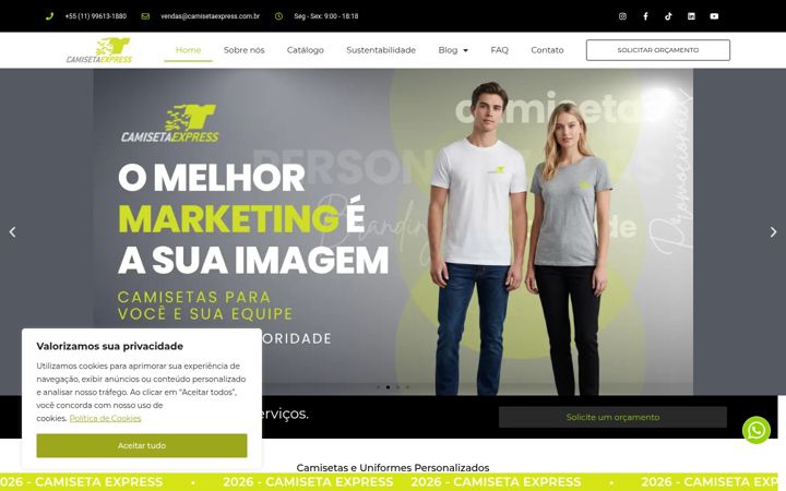 Screenshot of camisetaexpress.com.br