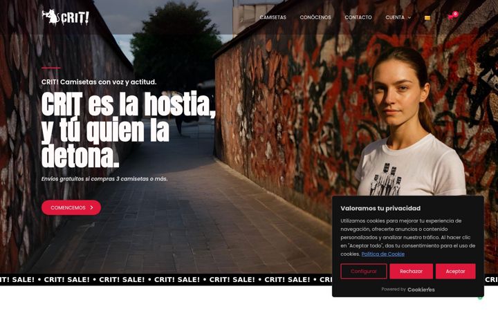 Screenshot of camisetascrit.com