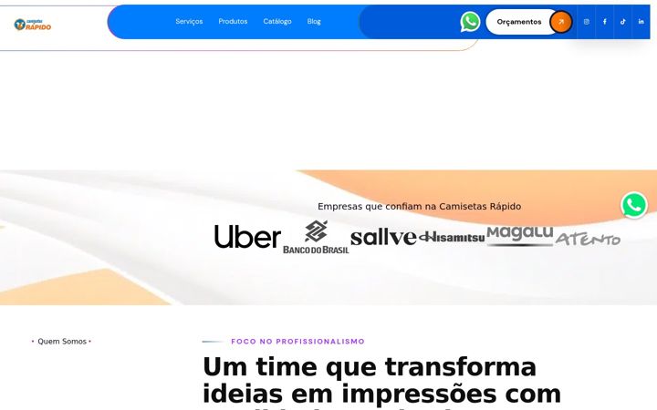 Screenshot of camisetasrapido.com.br