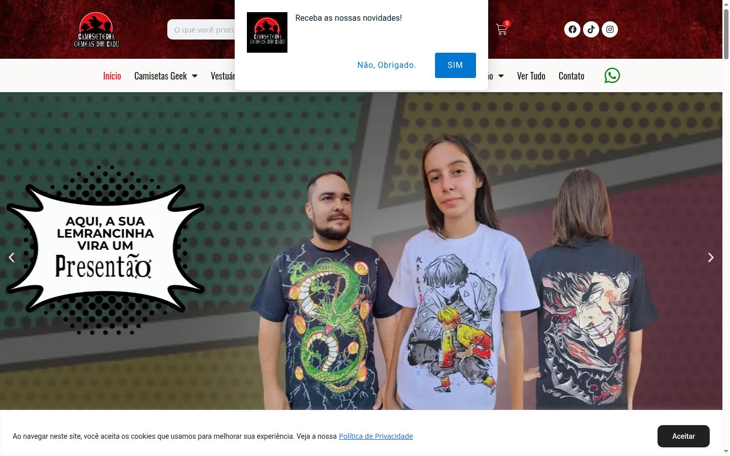 Captura de pantalla del banner de consentimiento mostrado antes de cualquier interacción