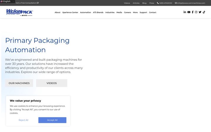 Screenshot of cammachines.com