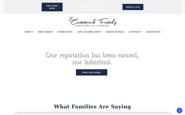 Screenshot of cammackfamily.com