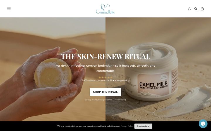 Screenshot of cammellatte.com