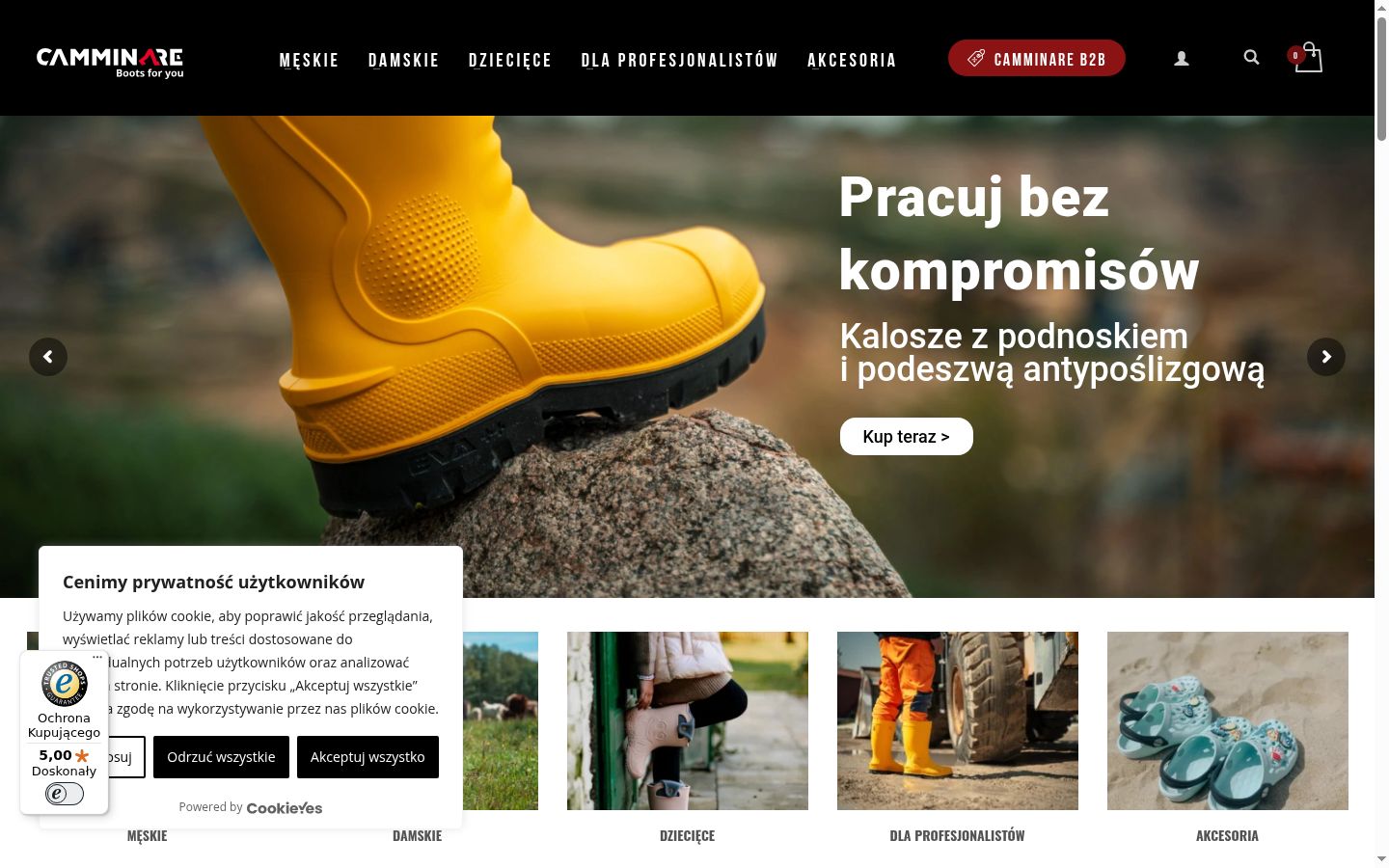Zrzut ekranu banera zgody wyświetlanego przed jakąkolwiek interakcją