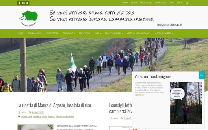 Snímek obrazovky camminarelentamente.it