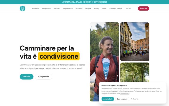 Snímek obrazovky camminareperlavita.it
