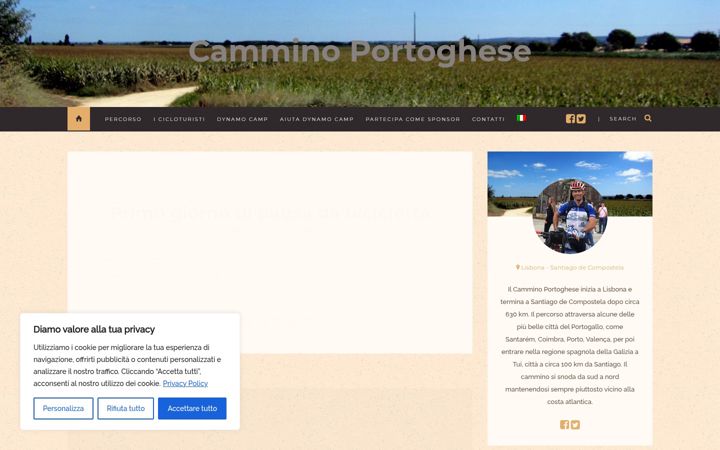 Screenshot of camminoportoghese.com