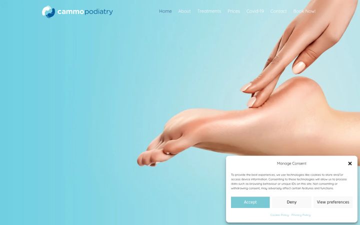 Screenshot of cammopodiatry.co.uk