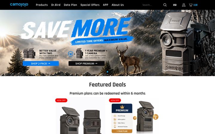 Screenshot of camojojo.com