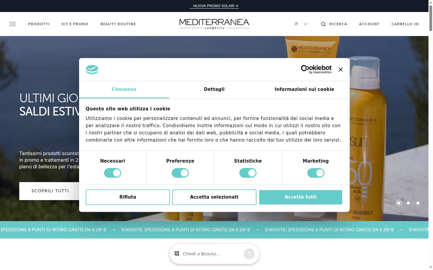 Zrzut ekranu banera zgody wyświetlanego przed jakąkolwiek interakcją