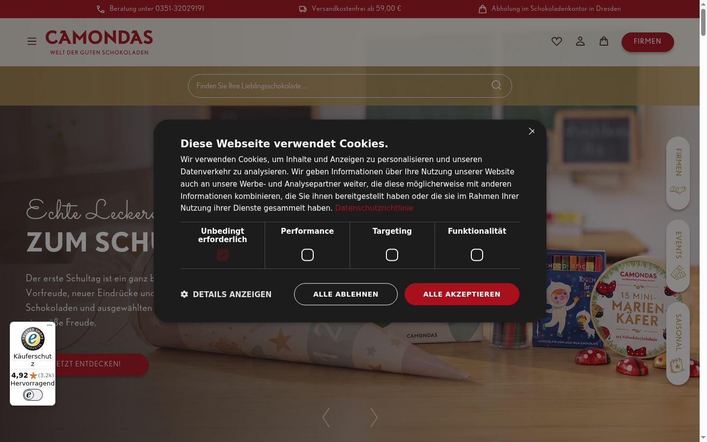 Ekraanipilt nõusolekubännerist, mida näidati enne mis tahes suhtlust