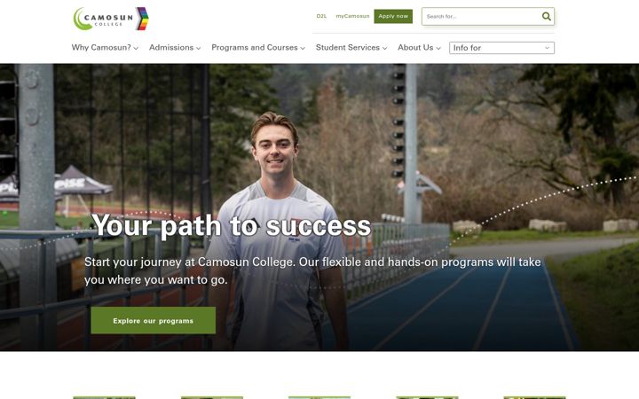 Screenshot of camosun.ca