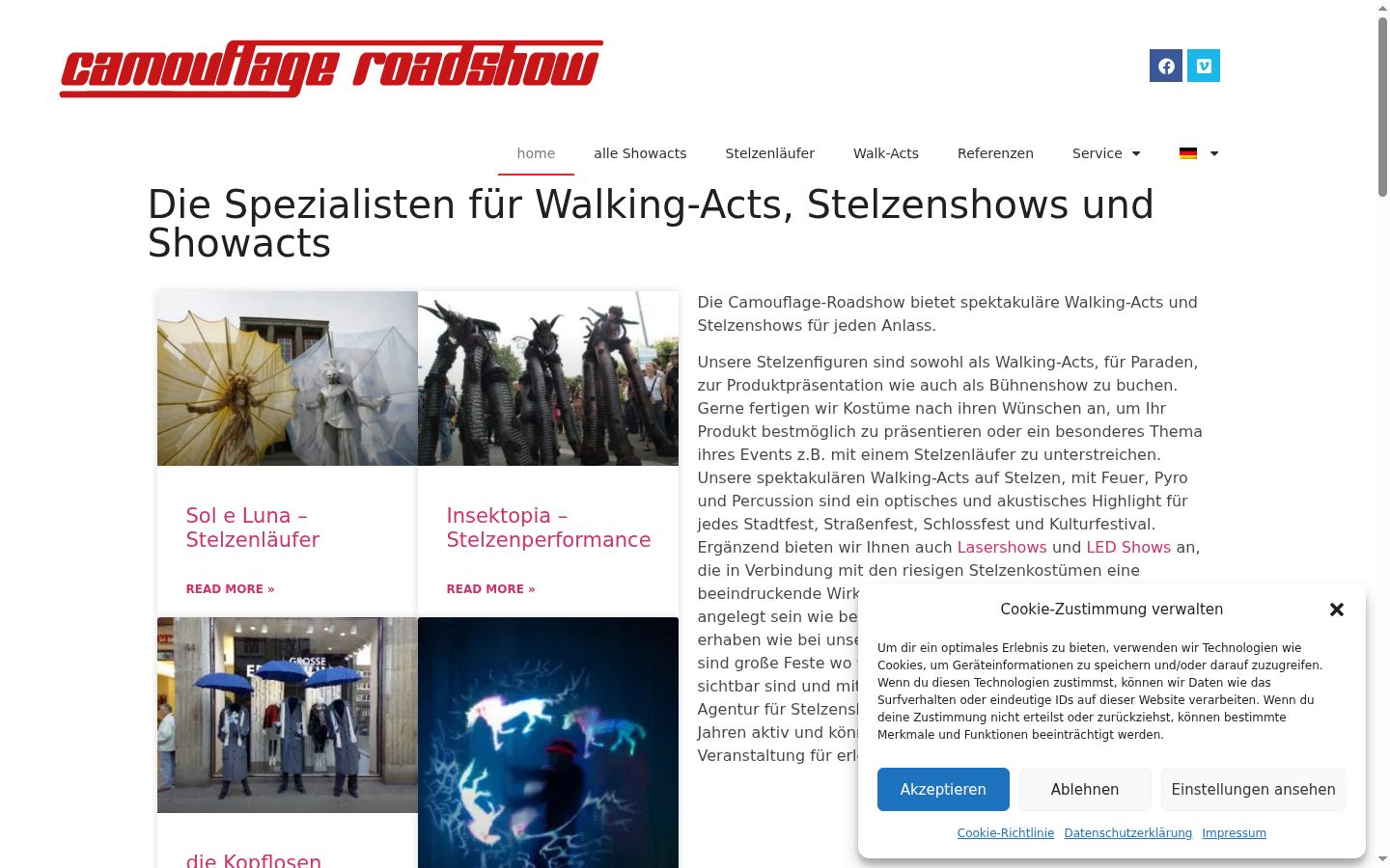 Screenshot des Einwilligungsbanners vor jeglicher Interaktion