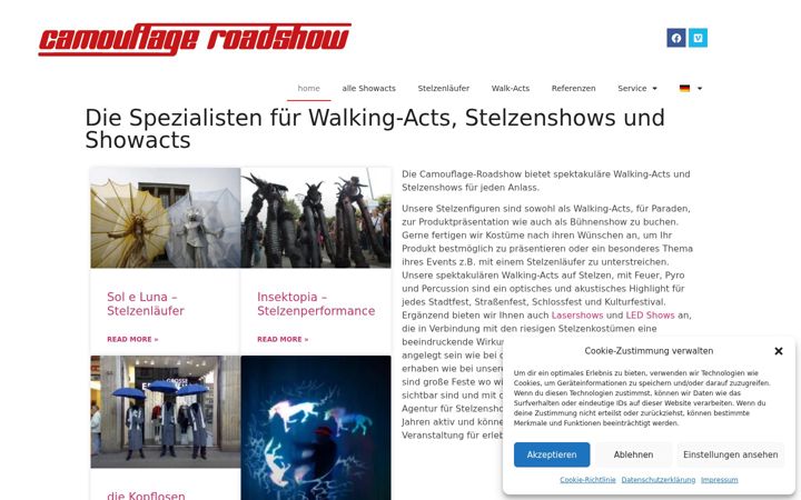 Screenshot of camouflage-roadshow.de